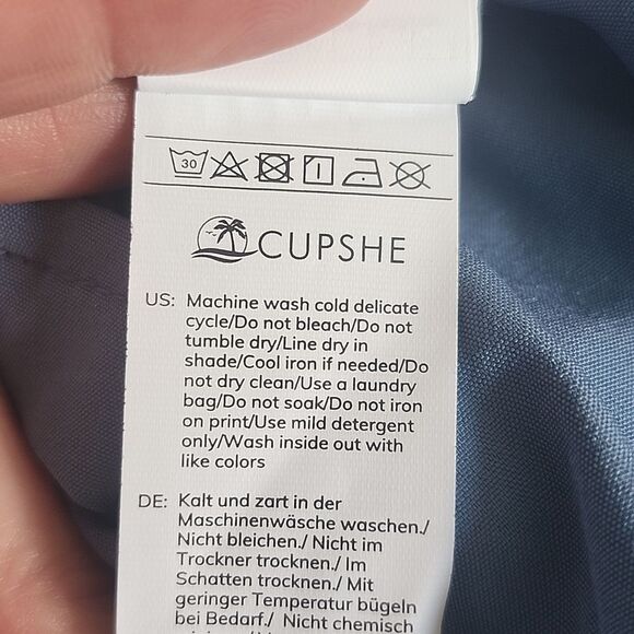 Cupshe NWT Dusty Blue One Shoulder Mini Dress, Elastic Waistband, S - Picture 12 of 12